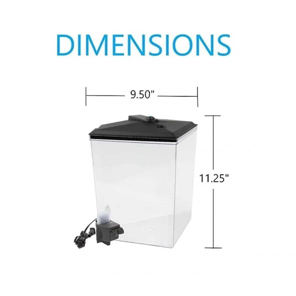 Koller AquaView 2.5-Gallon Plastic Fish Tank with Power Filter and LED Lighting